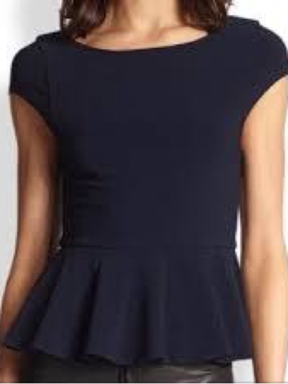 Alice + Olivia “Employed” Peplum Cap Sleeve Top. XS